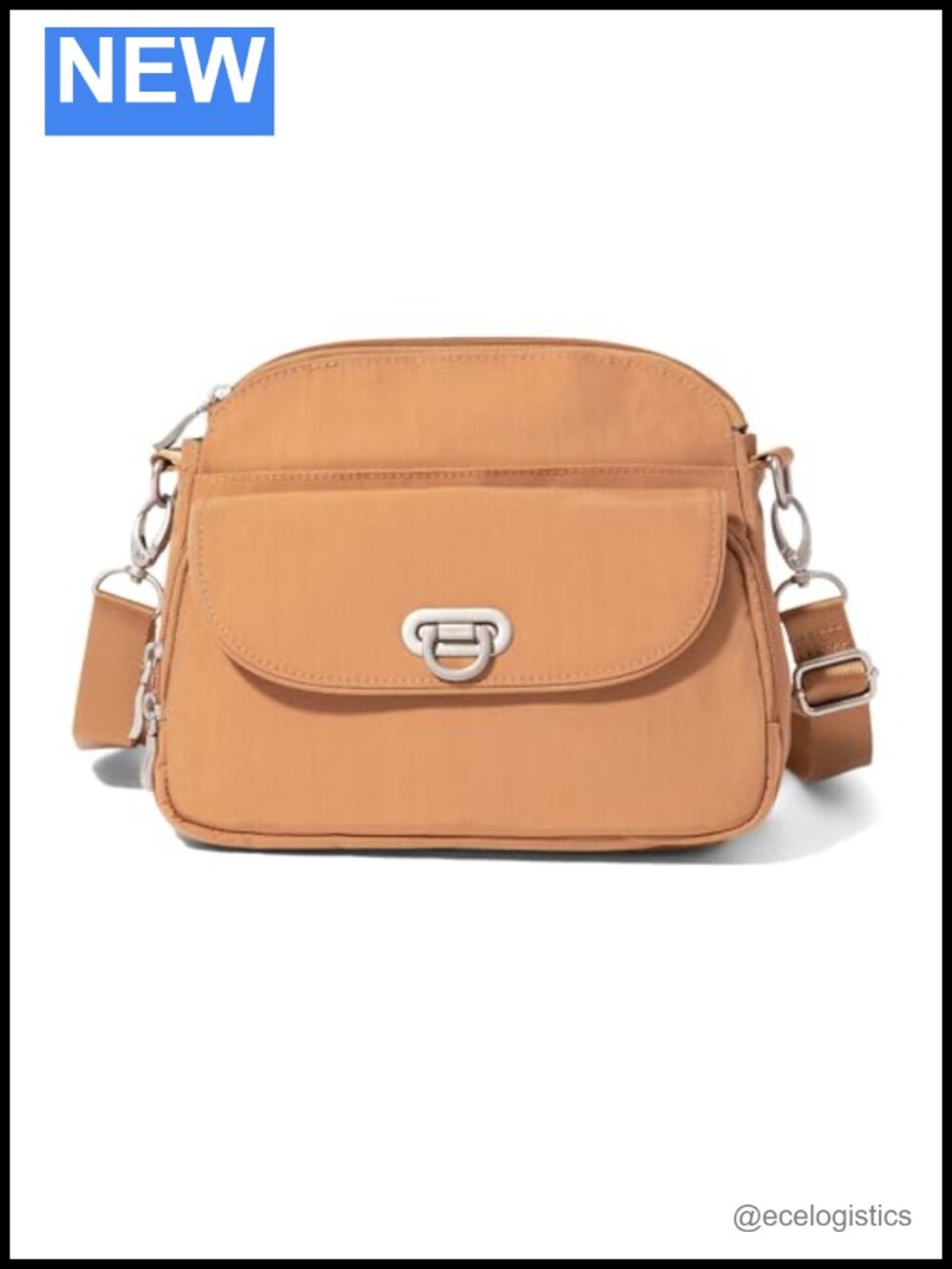 Baggallini Coastal Flip Lock Crossbody RFID Nylon Satchel